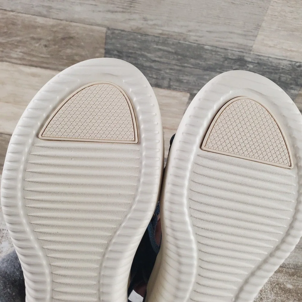 Cole Haan Zerogrand Meritt Sandal Womens Sz 7.5 B Denim Multi Ivory Hook & Loop